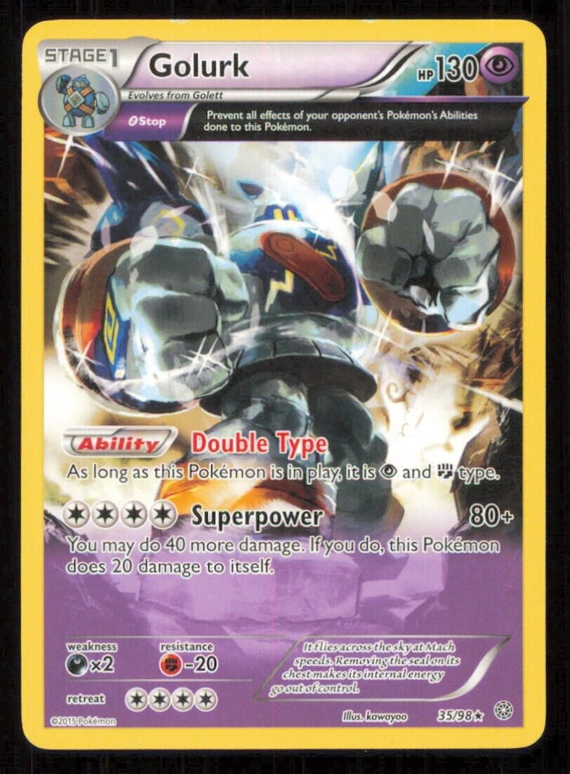 GOLURK 35/98 POKEMON CARD ENGLISH XY ANCIENT ORIGINS RARE LP