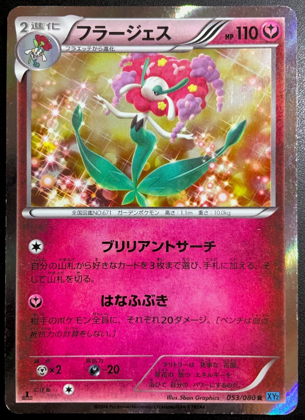 FLORGES 053/080 - POKEMON CARD JAPANESE XY2 WILD BLAZE HOLO RARE - PLAYED/NM
