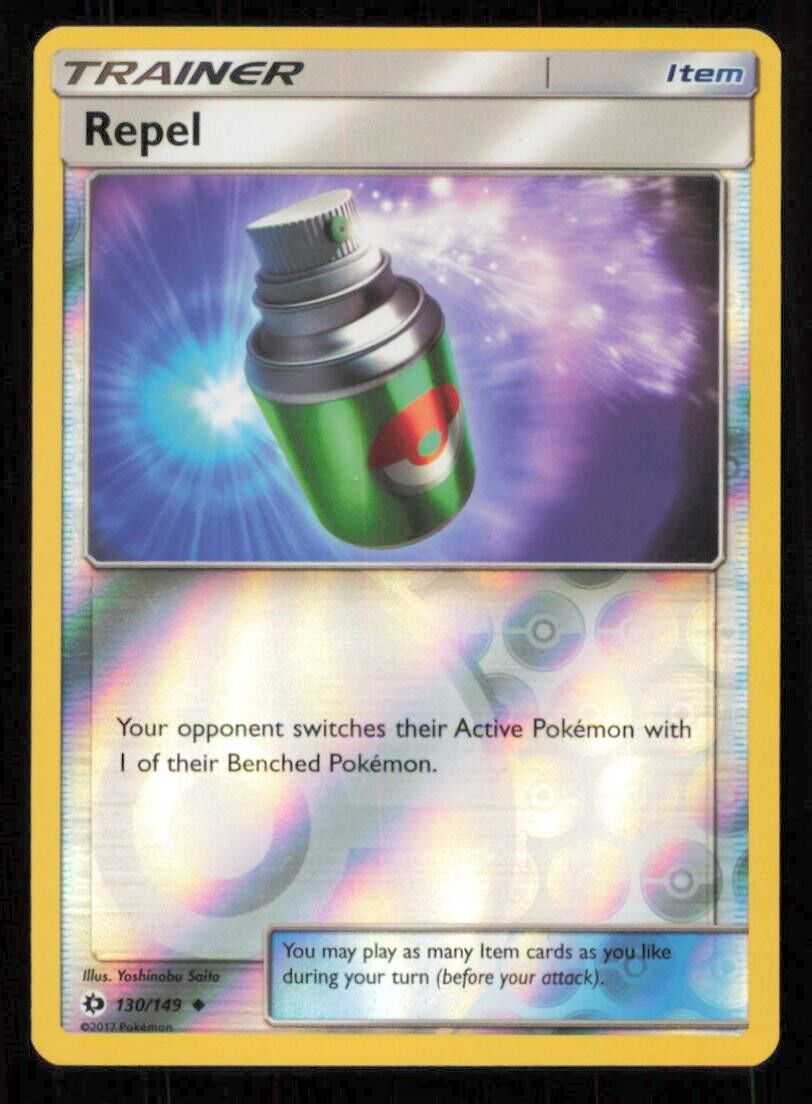 REPEL 130/149 POKEMON CARD ENGLISH SM BASE SET TRAINER REVERSE NM