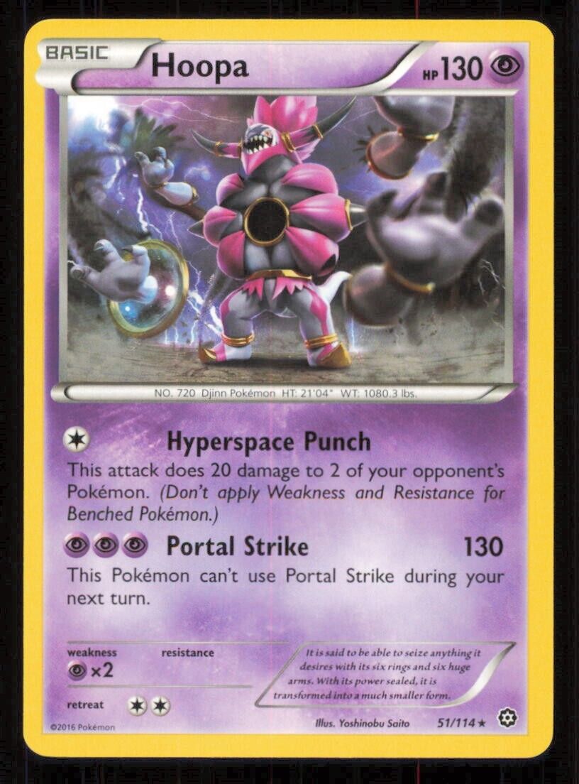 HOOPA 51/114 POKEMON CARD ENGLISH XY STEAM SIEGE RARE LP