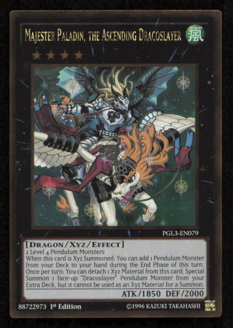 MAJESTER PALADIN DRACOSLAYER PGL3-EN079 YUGIOH CARD ENGLISH HOLO GOLD RARE LP+
