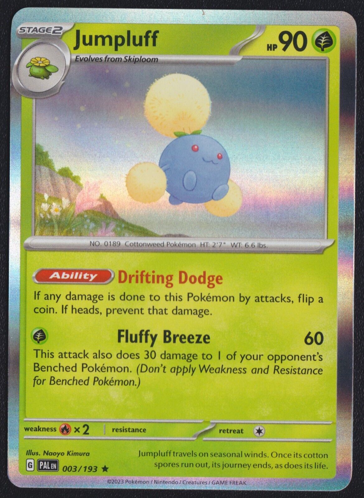 Pokémon TCG Jumpluff Scarlet & Violet - Paldea Evolved 003/193 Holo Holo NM