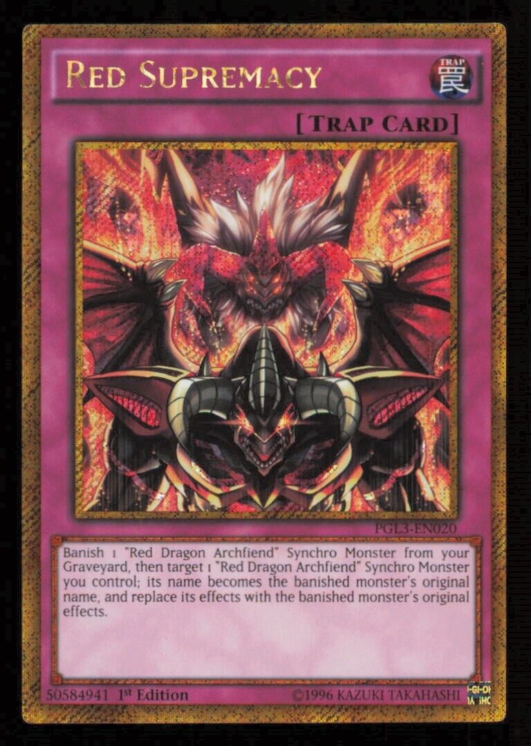 RED SUPREMACY PGL3-EN020 YUGIOH CARD ENGLISH HOLO GOLD SECRET 1st ED LP