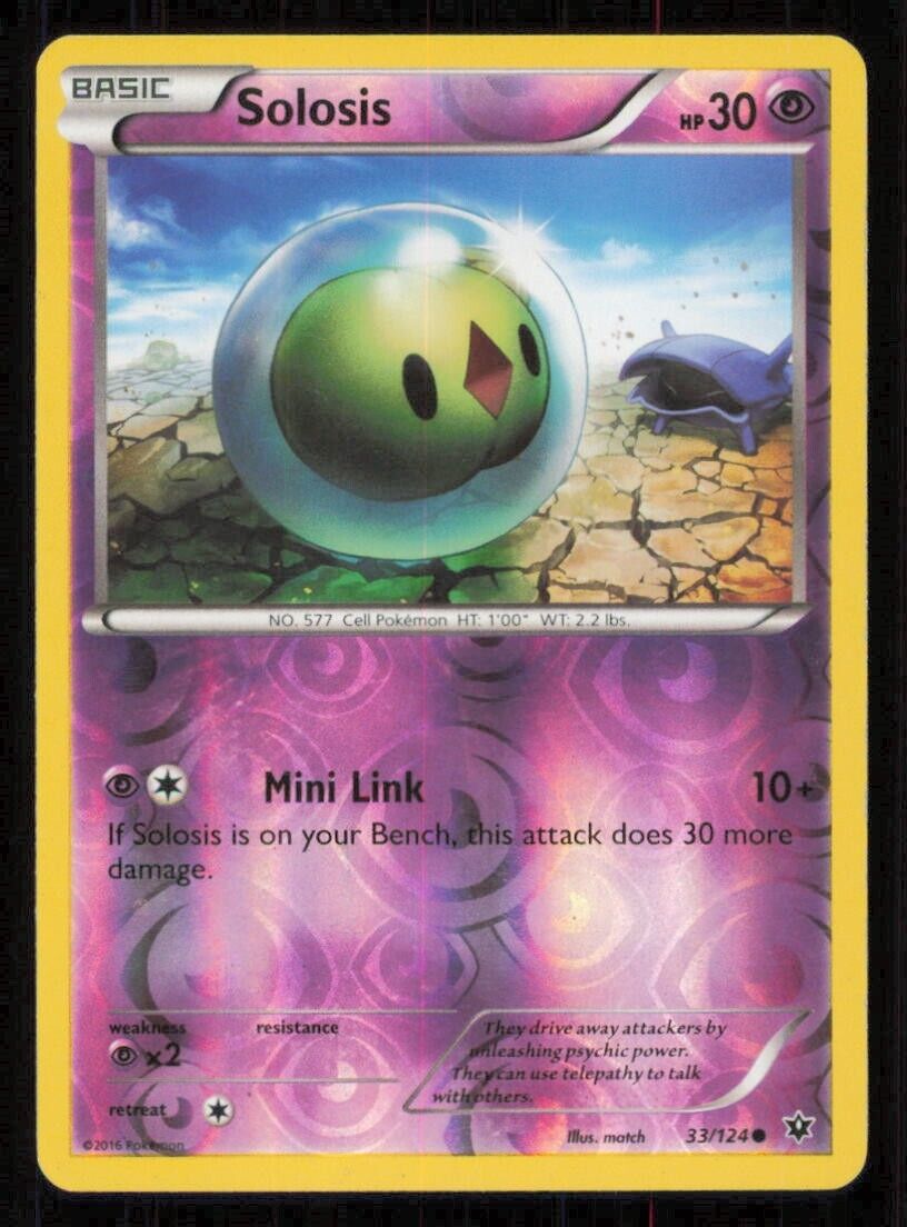 SOLOSIS 33/124 POKEMON CARD ENGLISH XY FATES COLLIDE COMMON PLAYED
