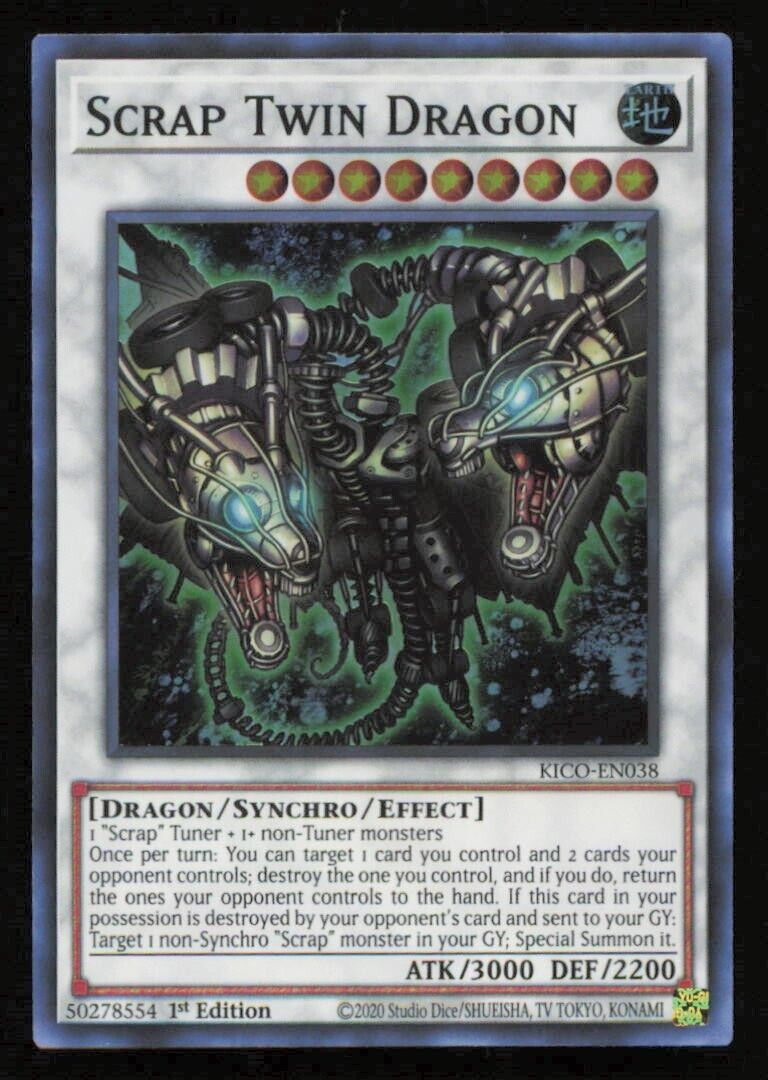 SCRAP TWIN DRAGON KICO-EN038 YUGIOH CARD ENGLISH HOLO SUPER RARE 1st EDNM