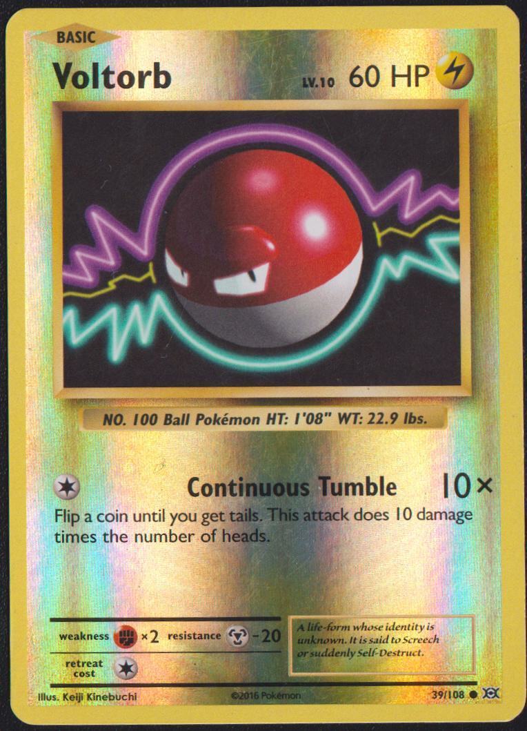 Voltorb 39/108 POKEMON CARD ENGLISH XY EVOLUTIONS REVERSE HOLO COMMON