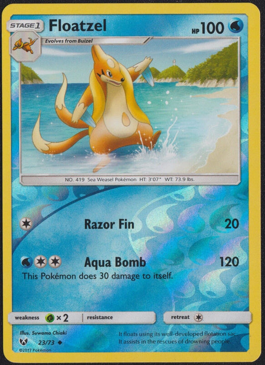 Floatzel 23/73 U POKEMON CARD ENGLISH S&M SHINING LEGENDS REVERSE HOLO UNCOMMON