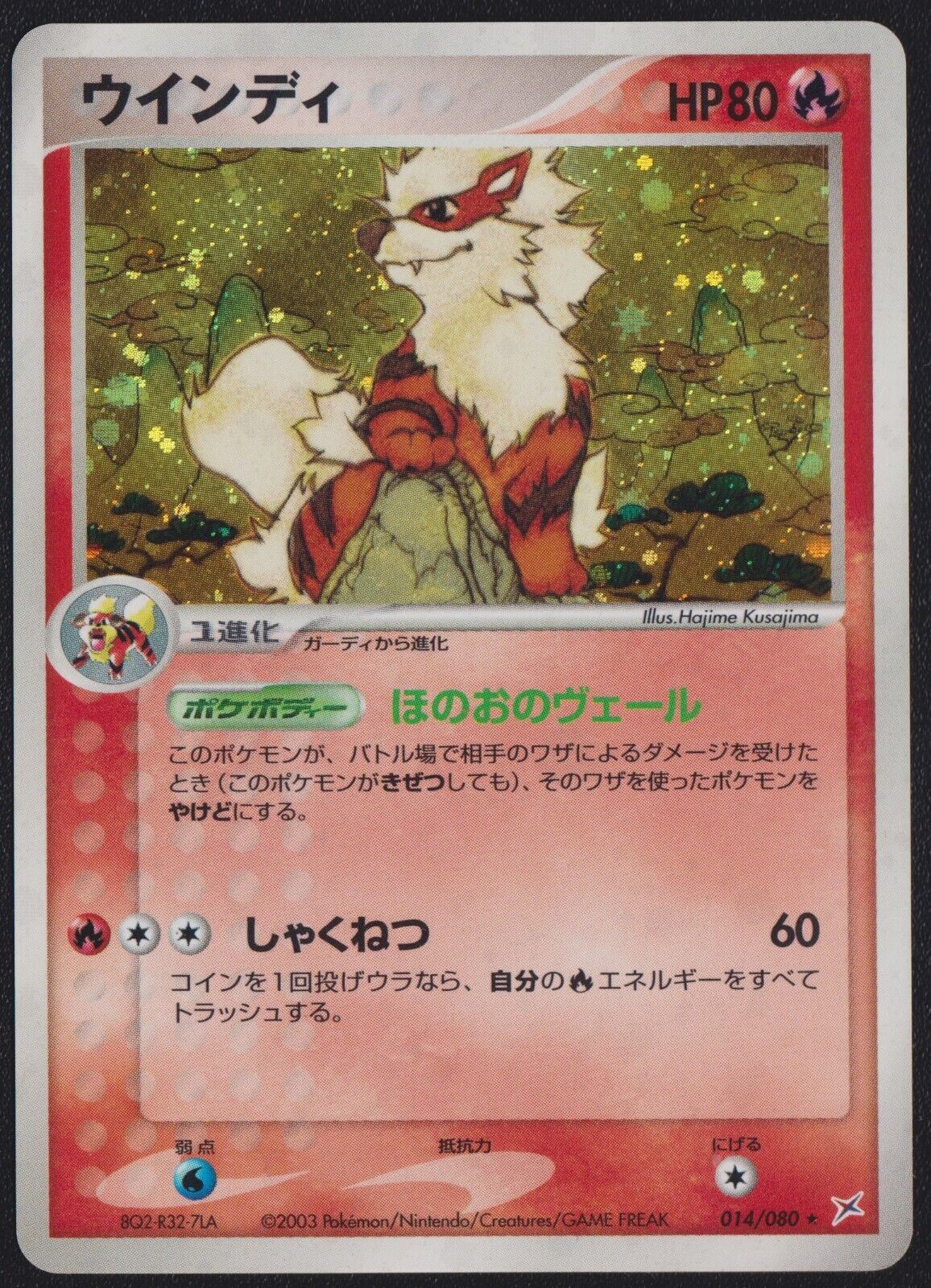 ARCANINE 014/080 POKEMON CARD JAPANESE TEAM MAGMA VS AQUA HOLO RARE