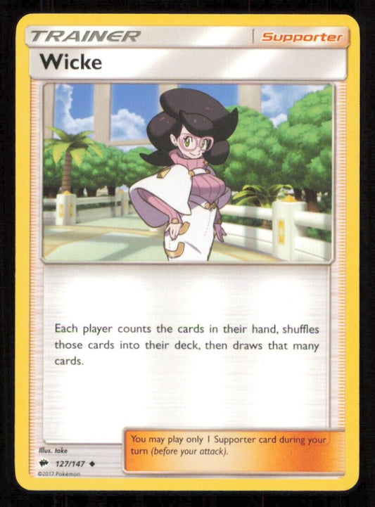 WICKE 127/147 POKEMON CARD ENGLISH SM BURNING SHADOWS TRAINER UNCOMMON  NM