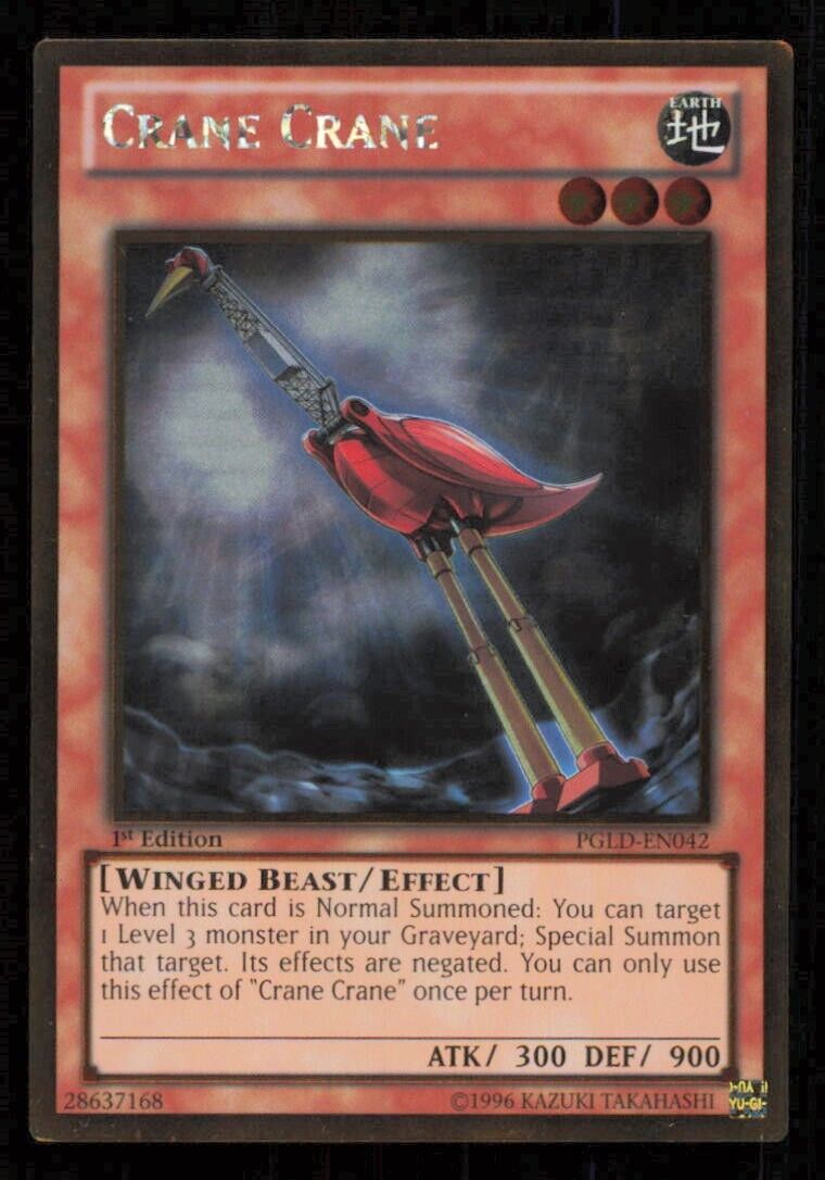 CRANE CRAN PGLD-EN042 YUGIOH CARD ENGLISH GOLD RARE HOLO 1st ED PLAYED