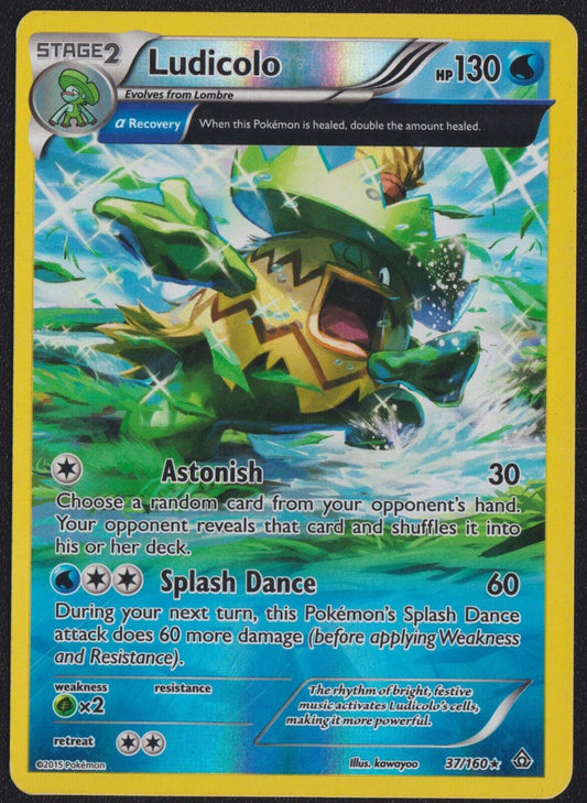 Ludicolo 37/160 R POKEMON CARD ENGLISH XY PRIMAL CLASH REVERSE HOLO RARE