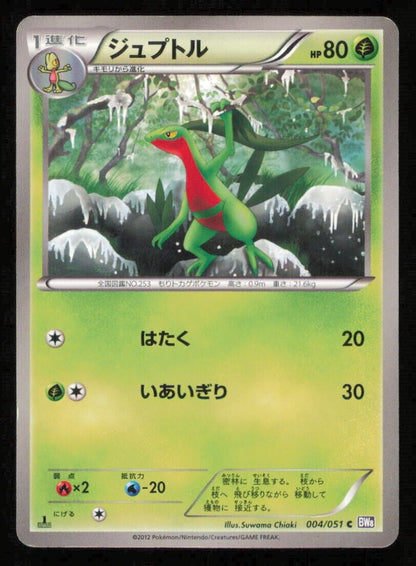 GROVYLE 004/051 C POKEMON CARD JAPANESE BW8 SPIRAL FORCE COMMON 1st ED PLAYED