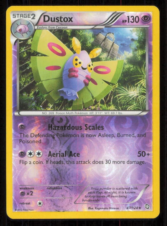 DUSTOX 47/124 POKEMON CARD ENGLISH BW DRAGON EXALTED COMMON REVERSE PLAYED