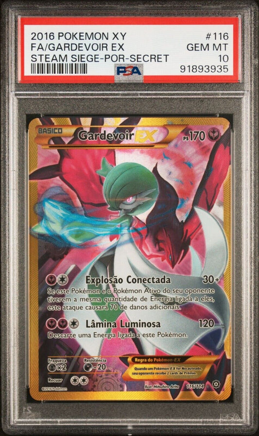 POP 1 GARDEVOIR EX 112/114 PSA 10 SECRET POKEMON PORTUGUESE XY STEAM SIEGE FULL