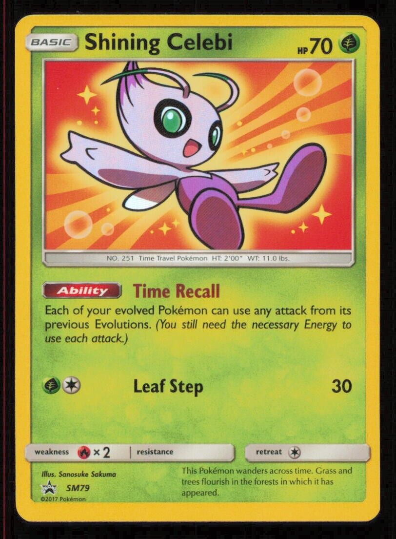 SHINING CELEBI SM79 POKEMON CARD ENGLISH SM SHINING LEGENDS BLACK STAR PROMO LP