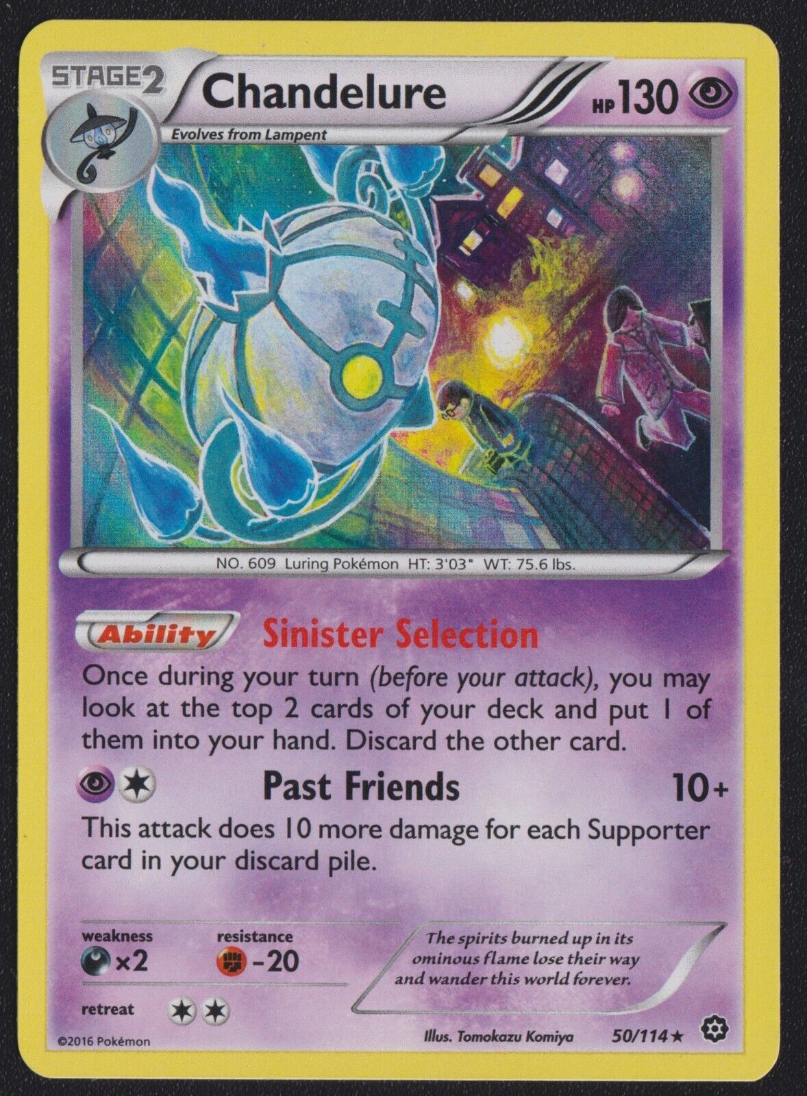 Chandelure 50/114 R POKEMON CARD ENGLISH XY STEAM SIEGE HOLO RARE - PLAYED