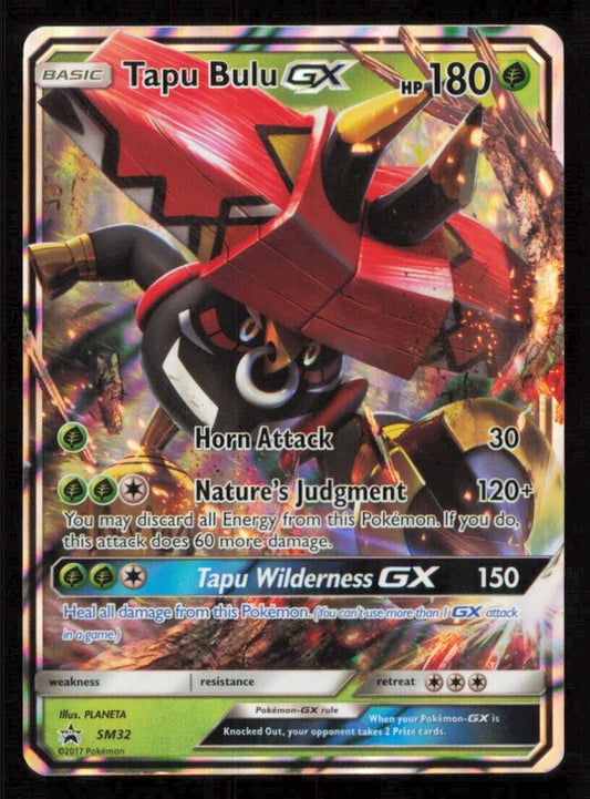 Tapu Bulu GX SM32 POKEMON CARD ENGLISH SUN & MOON BLACK STAR PROMO HOLO LP