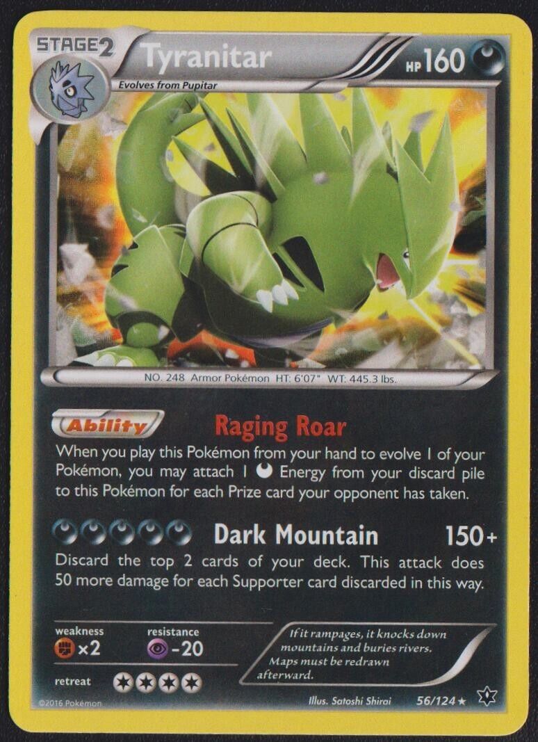 Tyranitar 56/124 POKEMON CARD ENGLISH XY FATES COLLIDE HOLO RARE - PLAYED