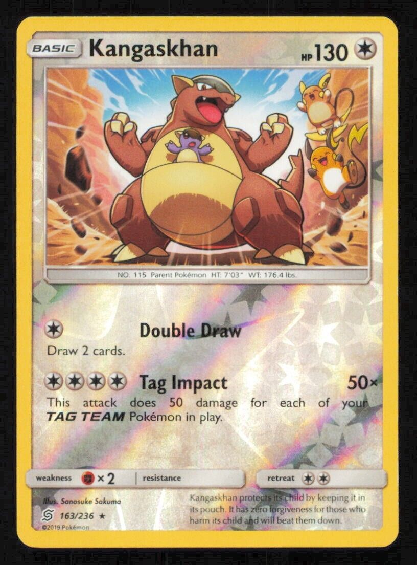 Kangaskhan 163/236 POKEMON CARD ENGLISH SM UNIFIED MINDS REVERSE HOLO R PLAYED