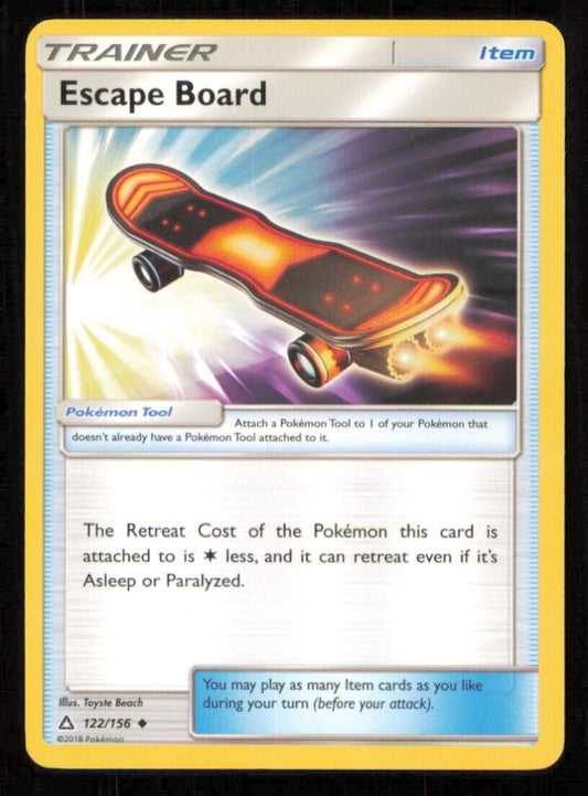 ESCAPE BOARD 122/156 POKEMON CARD ENGLISH SM ULTRA PRISM UNCOMMON TRAINER  NM