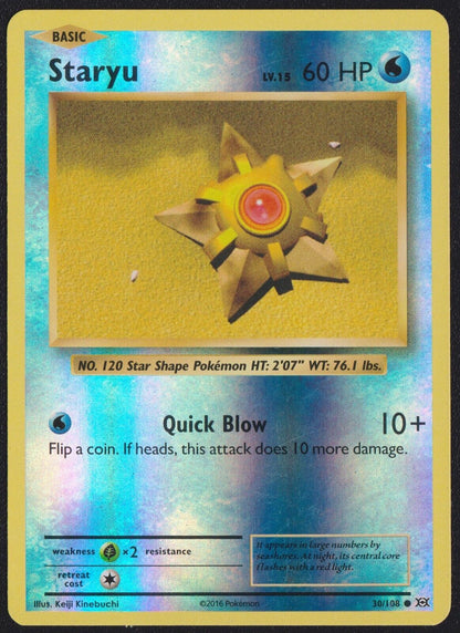 Staryu 30/108 C POKEMON CARD ENGLISH XY EVOLUTIONS REVERSE HOLO