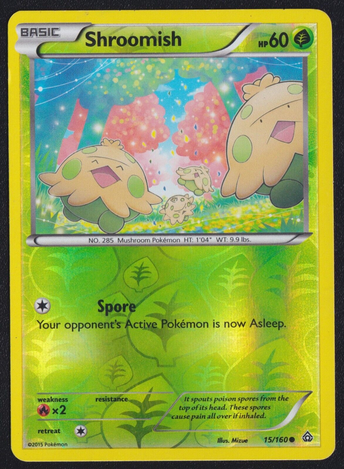 Shroomish 15/160 - POKEMON CARD JAPANESE XY PRIMAL CLASH REVERSE HOLO - PLAYED