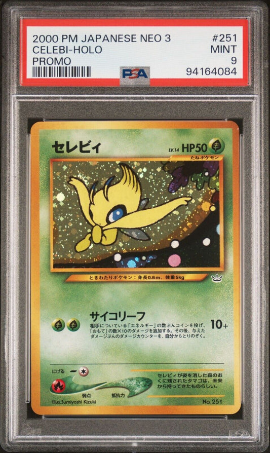 CELEBI NO. 251 PSA 9 POKEMON CARD JAPANESE NEO PREMIUM FILE 3 HOLO PROMO 2000