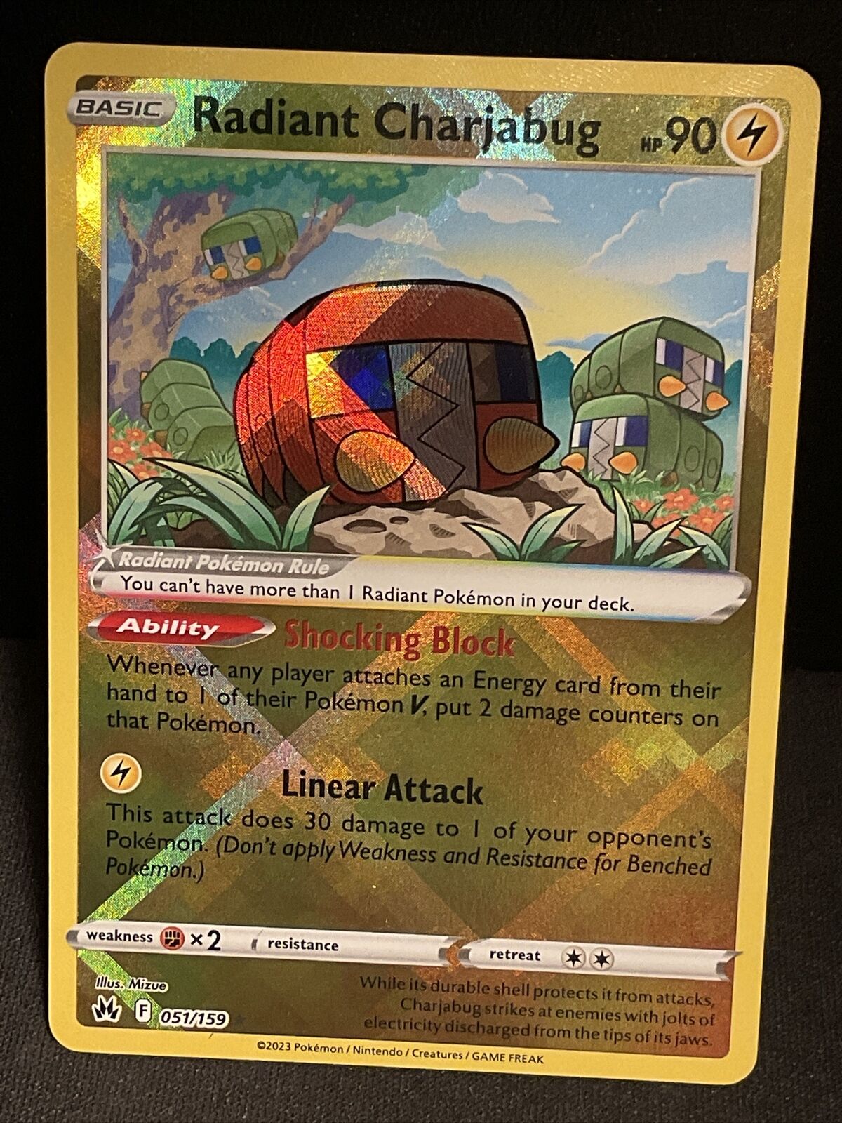 Pokémon TCG Radiant Charjabug Sword & Shield - Crown Zenith 051/159 Holo Radiant