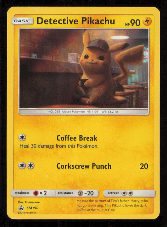 Detective Pikachu SM190 POKEMON CARD ENGLISH SM MOVIE BLACK STAR PROMO HOLO