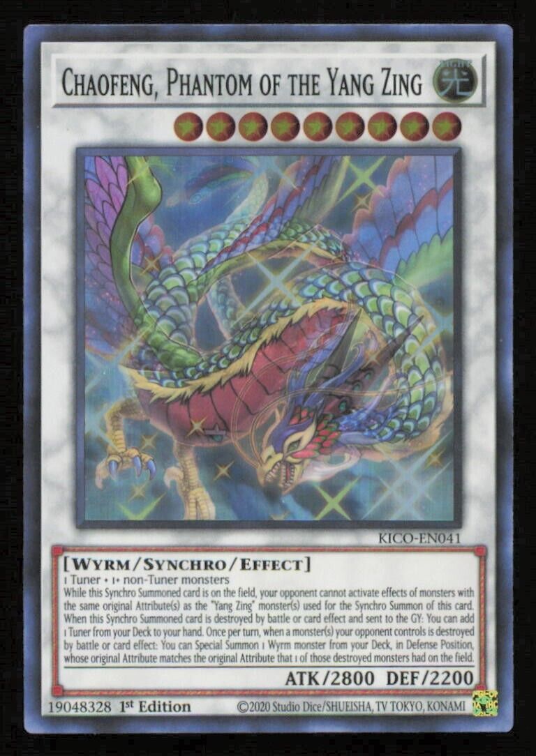CHAOFENG, PHANTOM OF THE YANG ZING KICO-EN041 YUGIOH  ENGLISH HOLO SUPER RARE NM