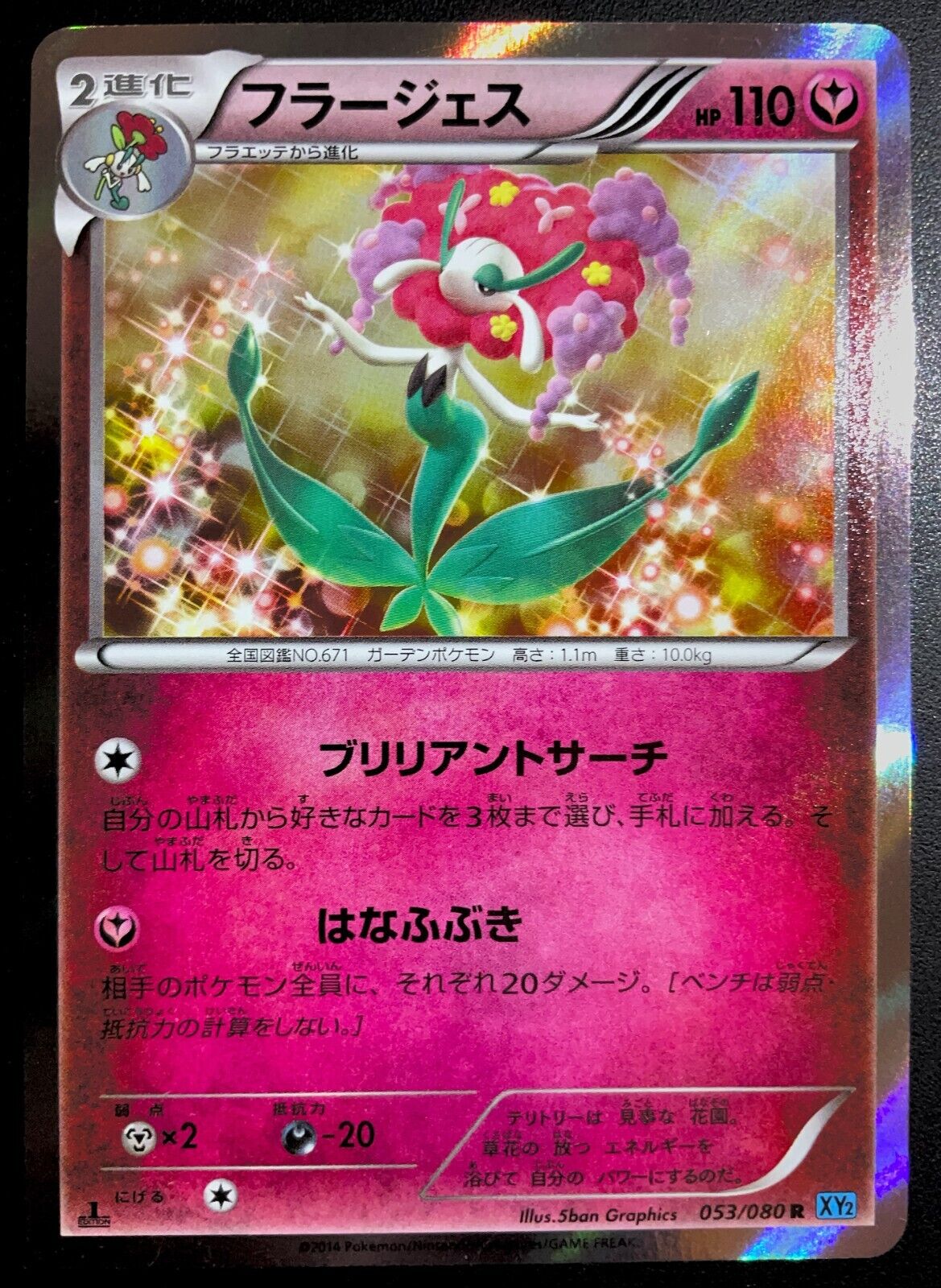 FLORGES 053/080 - POKEMON CARD JAPANESE XY2 WILD BLAZE  HOLO RARE - PLAYED/NM