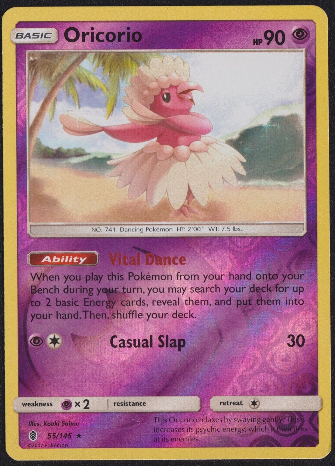 Oricorio 55/145  POKEMON CARD ENGLISH SM GUARDIANS RISING REVERSE HOLO