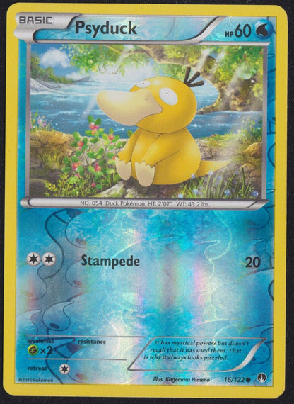 Psyduck 16/122 C POKEMON CARD ENGLISH XY BREAKPOINT REVERSE HOLO COMMON HIMENO