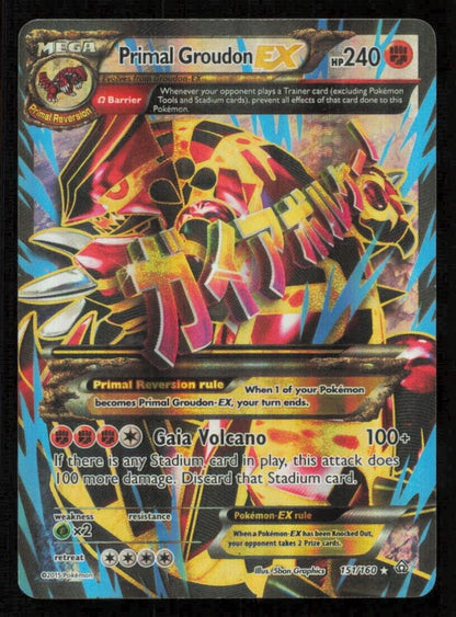 PRIMAL GROUDON EX 151/160 POKEMON CARD ENGLISH XY PRIMAL CLASH FULL ART PLAYED