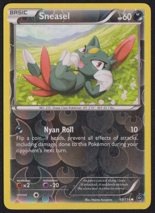 Sneasel 60/114 POKEMON CARD ENGLISH XY STEAM SIEGE REVERSE HOLO RARE DAMAGED