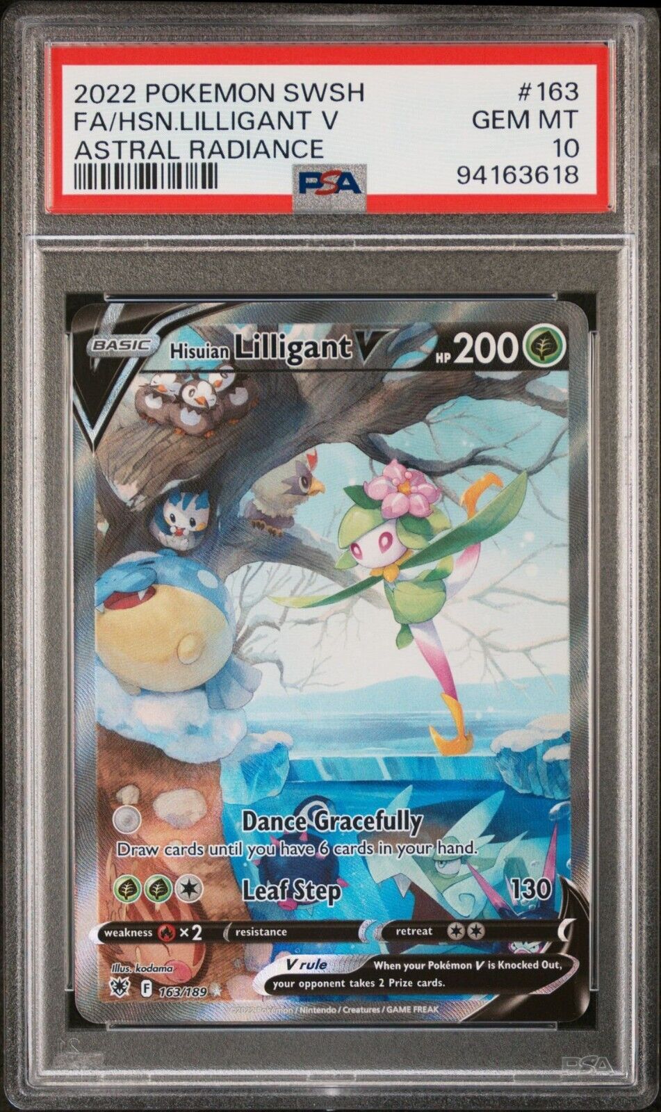 HISUIAN LILLIGANT V 163/189 POKEMON ENGLISH SWSH ASTRAL RADIANCE FULL ALT ART