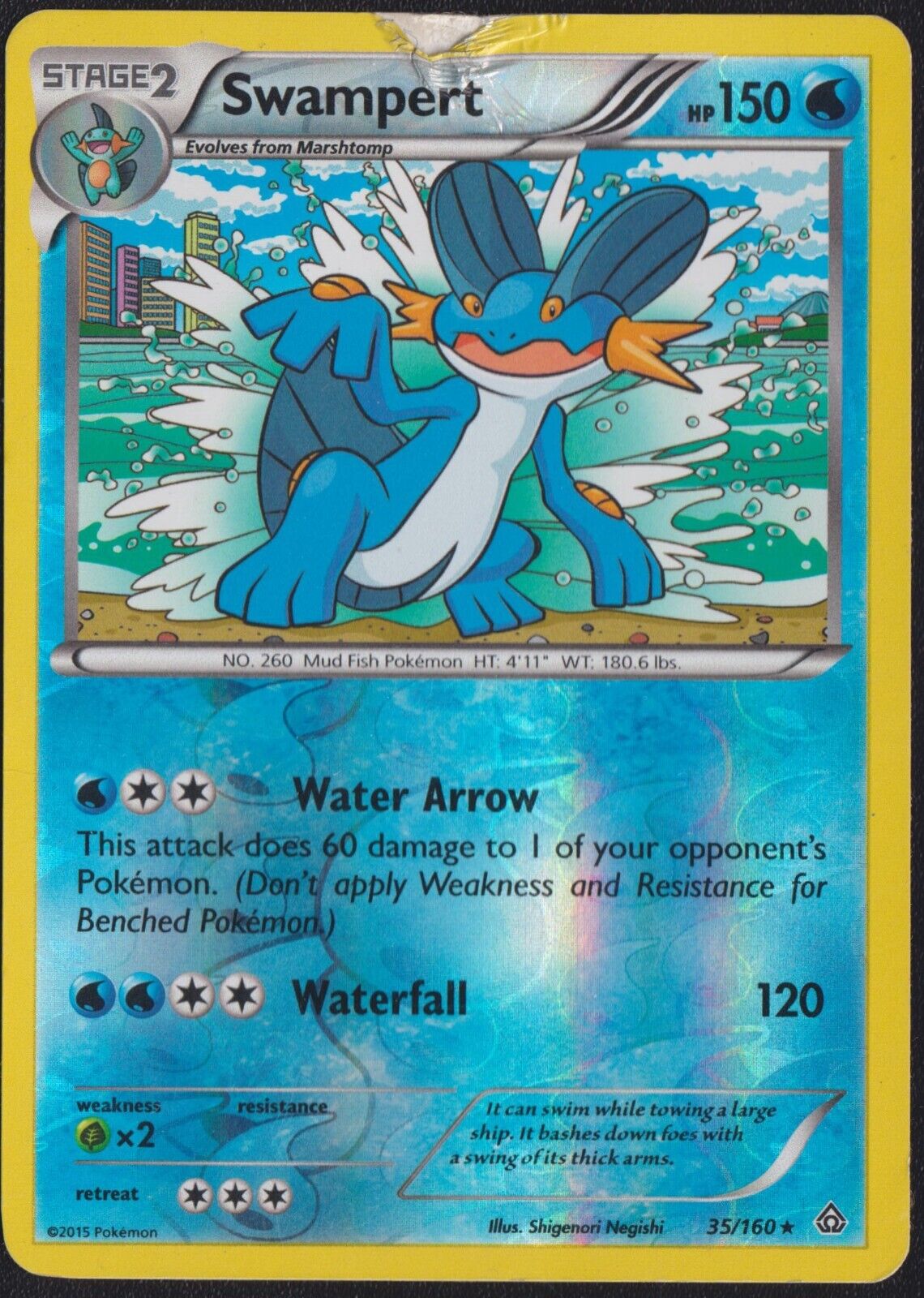 SWAMPERT 35/160 R POKEMON CARD XY PRIMAL CLASH REVERSE HOLO RARE