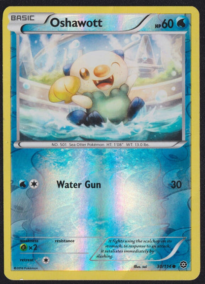 OSHAWOTT 30/114 C POKEMON CARD ENGLISH XY STEAM SIEGE REVERSE HOLO COMMON DAMAGE