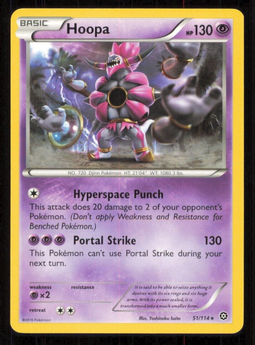 HOOPA 51/114 POKEMON CARD ENGLISH XY STEAM SIEGE RARE  LP