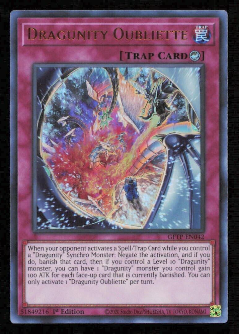DRAGUNITY OUBLIETTE GFTP-EN042 YUGIOH CARD ENGLISH HOLO ULTRA RARE 1st ED NM