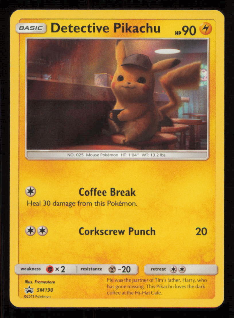 Detective Pikachu SM190 POKEMON CARD ENGLISH SM MOVIE BLACK STAR PROMO HOLO