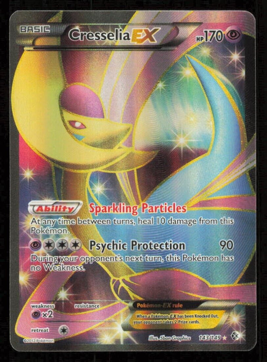 CRESSELIA EX 143/149 POKEMON CARD ENGLISH BW BOUNDARIES CROSSED FULL ART PLAYED