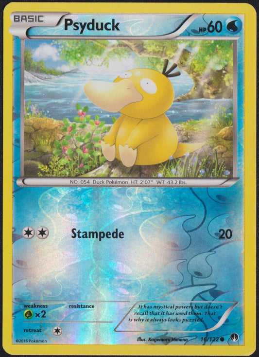 Psyduck 16/122 C POKEMON CARD ENGLISH XY BREAKPOINT REVERSE HOLO COMMON HIMENO