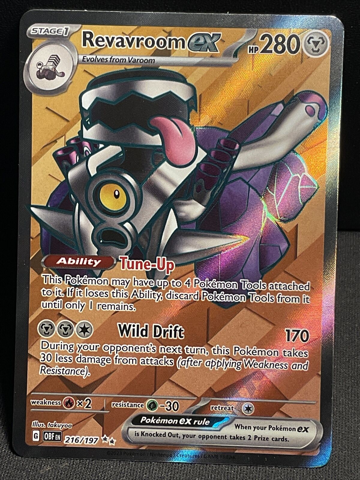 Pokémon TCG Revavroom ex SV03: Obsidian Flames 216/197 Holo Ultra Rare