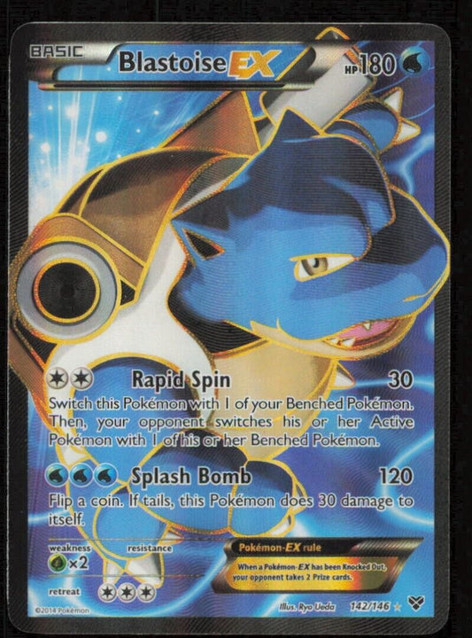 BLASTOISE EX 142/146 POKEMON CARD ENGLISH XY BASE SET FULL ART HOLO PLAYED