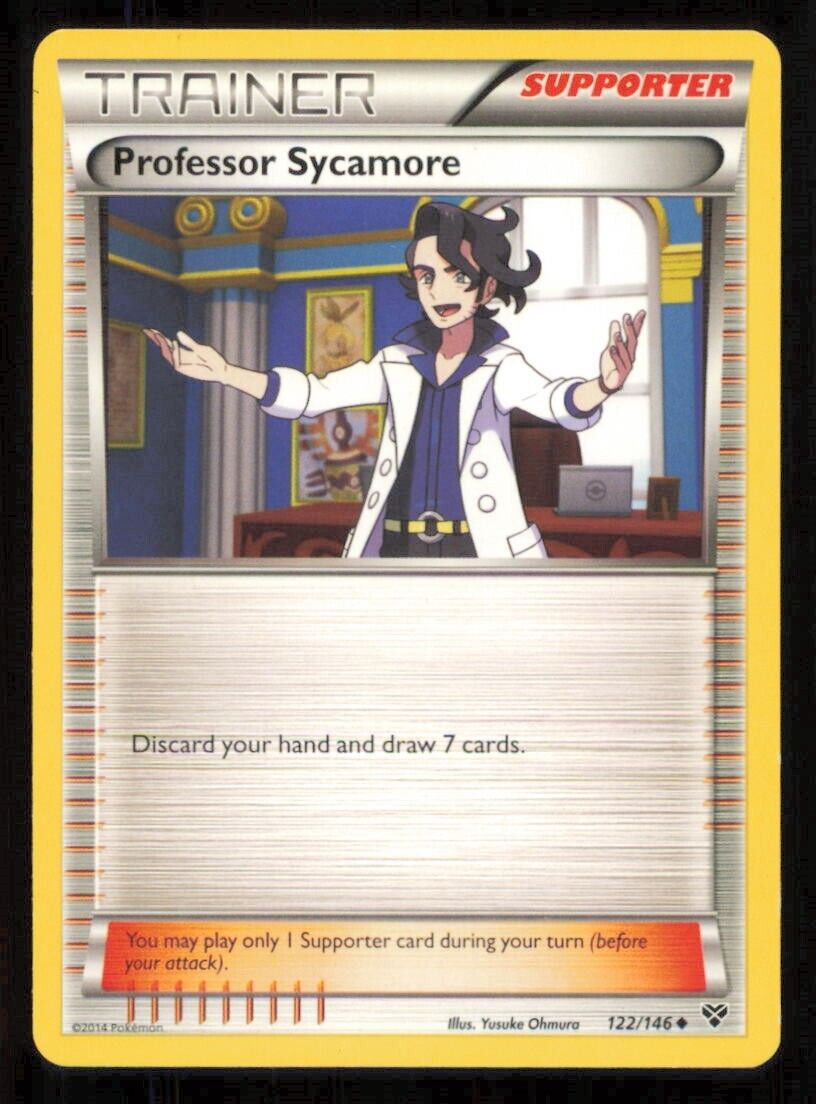 PROFESSOR SYCAMORE 122/146 POKEMON CARD ENGLISH XY BASE SET TRAINER LP