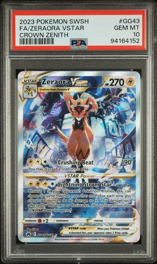 ZERAORA VSTAR GG43/GG70 PSA 10 POKEMON CARD ENGLISH SWSH CROWN ZENITH FULL ART