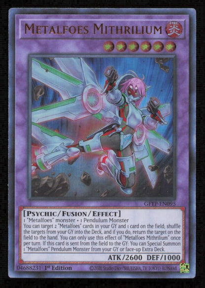 METALFOES MITHRILIUM GFTP-EN095 YUGIOH CARD ENGLISH HOLO ULTRA RARE 1st ED NM