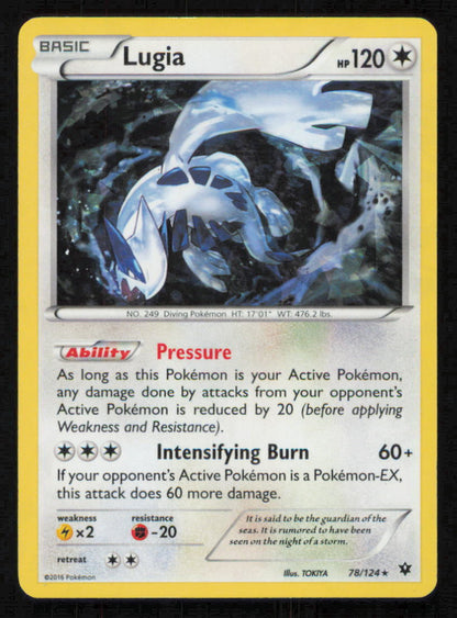 Lugia 78/124 POKEMON CARD ENGLISH XY FATES COLLIDE CRACKED ICE HOLO RARE