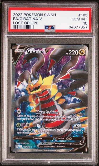 GIRATINA V 185/196 PSA 10 POKEMON CARD ENGLISH SWSH LOST ORIGIN FULL ART SECRET